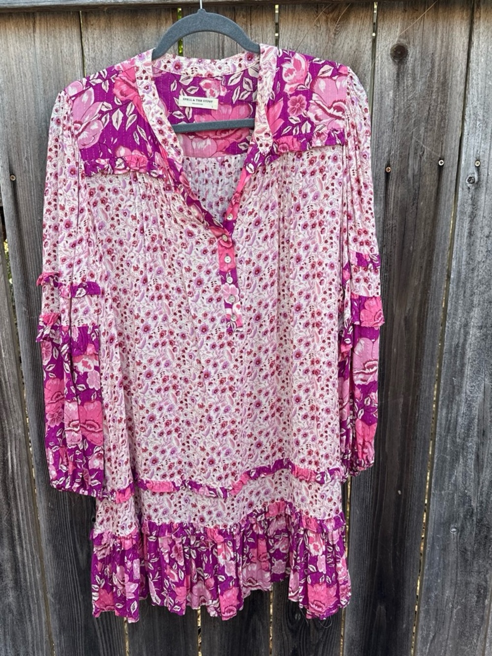 Spell Pink Floral Tunic Dress